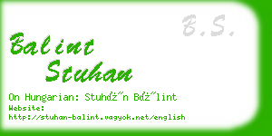 balint stuhan business card